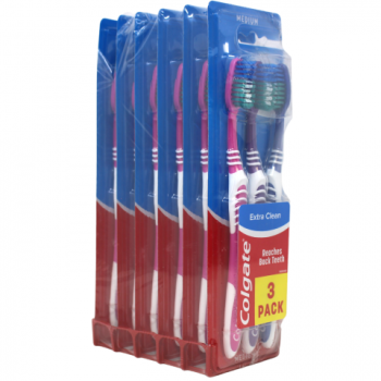 COLGATE Toothbrush MEDIUM 3CT EXTRA CLEAN/6
