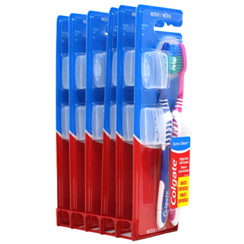 COLGATE T/B MEDIUM 2CT + HYGIENE CAP(IT)  *WITH STAND*