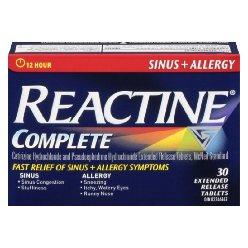 Allergies - REACTINE ALLERGY & SINUS TB 30