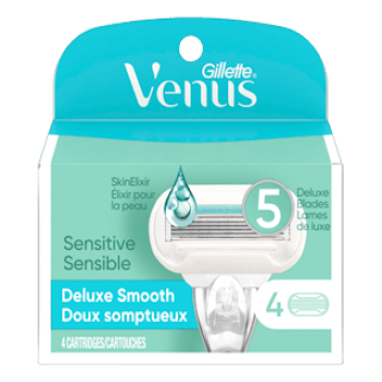 Gillette Venus Extra Smooth Sensitive Women's Blades, 4 Refills