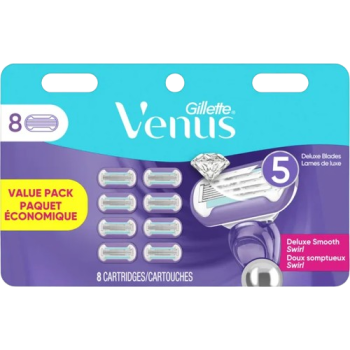 Venus Gillette Venus Deluxe Smooth Swirl Women’s Razor Blade Refills, 8 Count