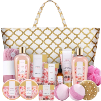 Gift - Spa Luxetique Rose Bath Gift Set, Home Spa Gifts Kit for Women, Luxury 15pcs