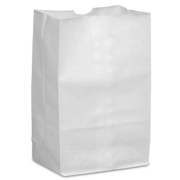 Paper bags White 500 pcs - 5 IB - 13L X 8 W X 27 H (cm) / 5 -1/8"L X3"W X 10-5/8" H - Rectangular Ba