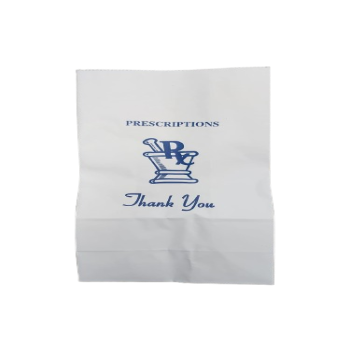 Paper Bag White Large - 10 LB (1000 Bags) - Custom logo one color - 13 1/3" (H) x 6 1/5" (L) x 4" (W